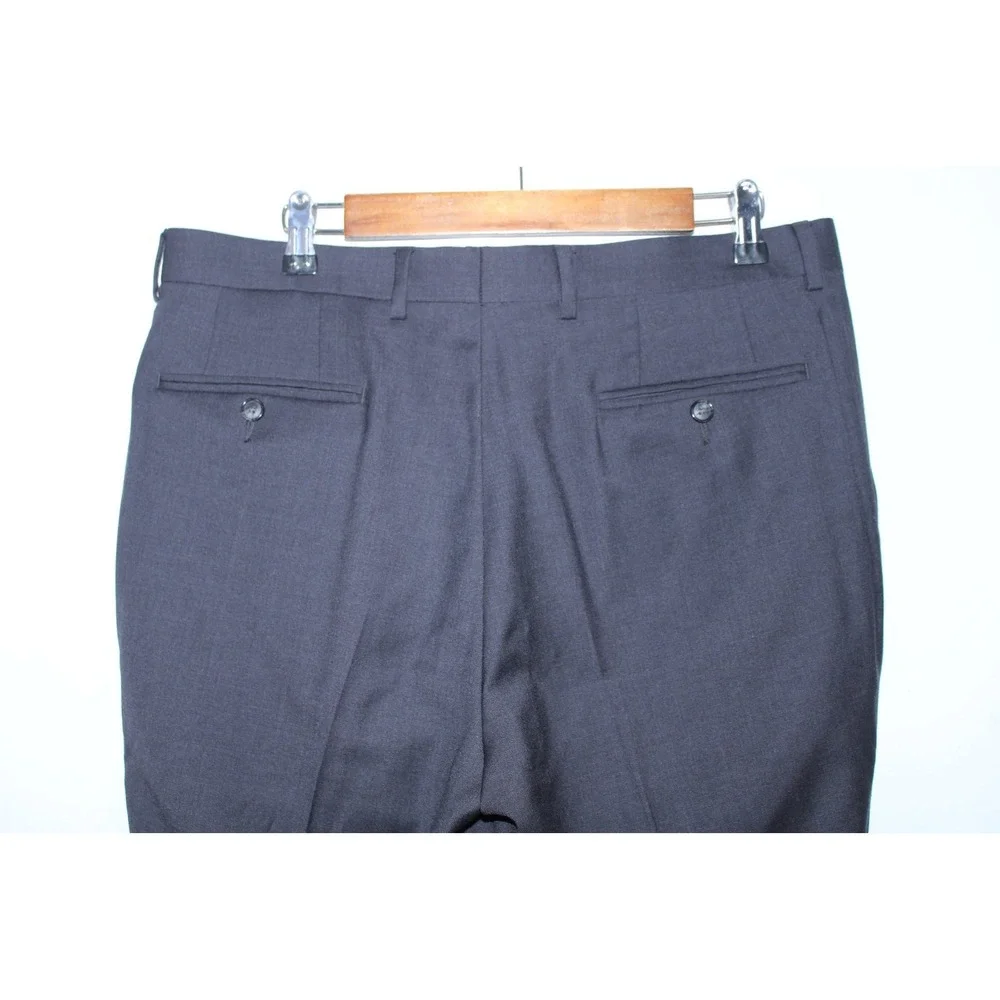 John Varvatos Men's Size 34 Black Wool Business Formal Dress Pants - Picture 4 of 8